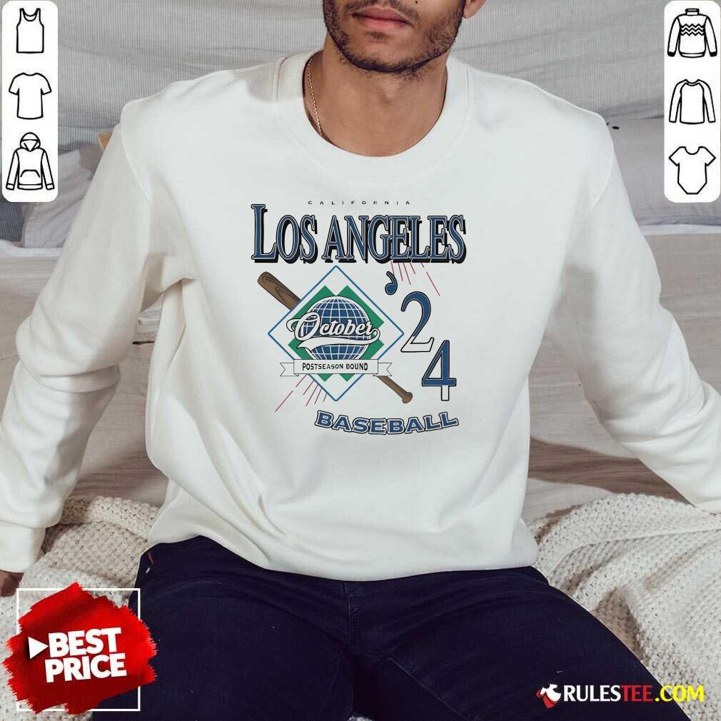 Official California Los Angeles October Postseason Bound '24 Baseball T-Shirt - Image 4