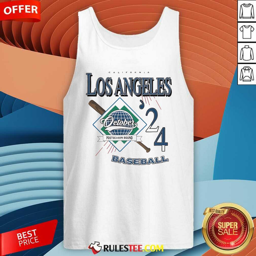 Official California Los Angeles October Postseason Bound '24 Baseball T-Shirt - Image 3