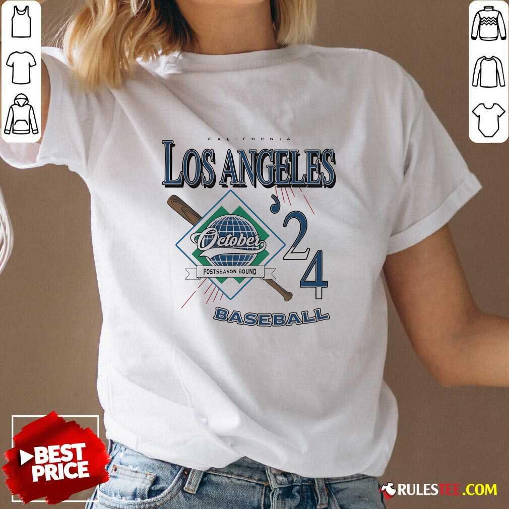 Official California Los Angeles October Postseason Bound '24 Baseball T-Shirt - Image 2