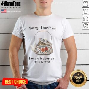 Official Cat Hiding In The Tea Set Sorry I Can't Go I'm An Indoor Cat T-Shirt