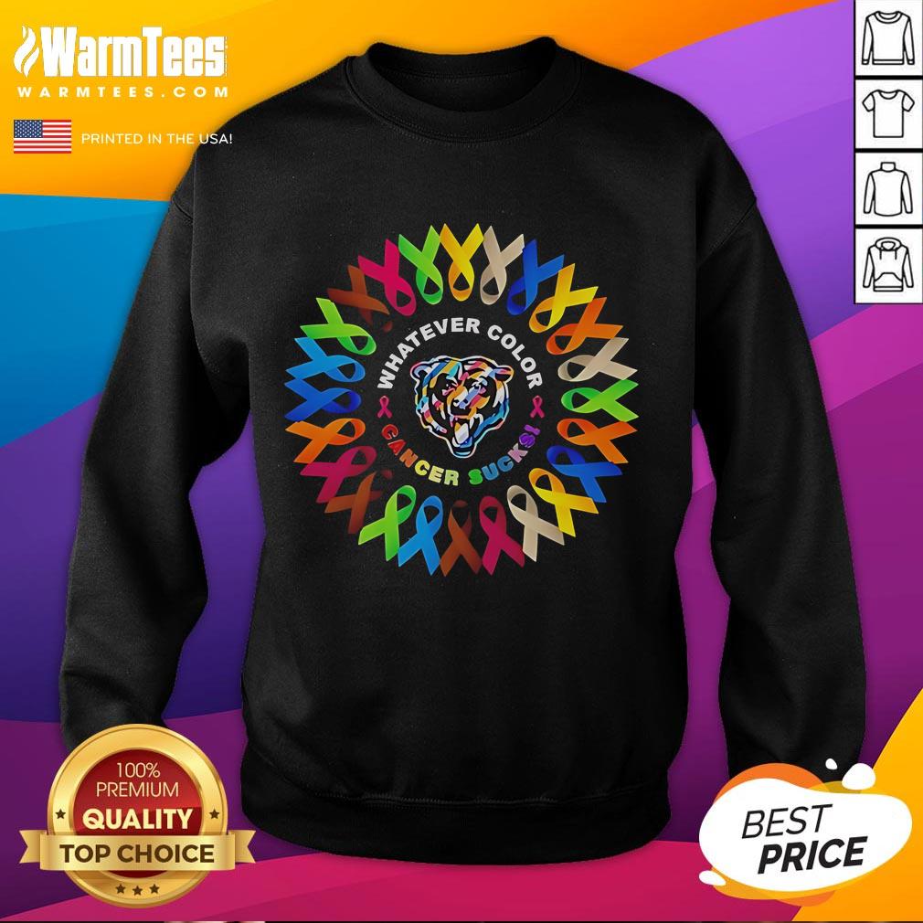 Official Chicago Bears Whatever Color Cancer Sucks T-Shirt - Image 5