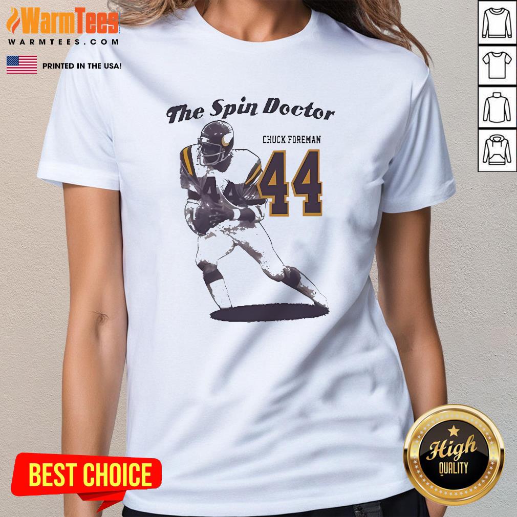 Official Chuck Foreman 44 The Spin Doctor T-Shirt - Image 2