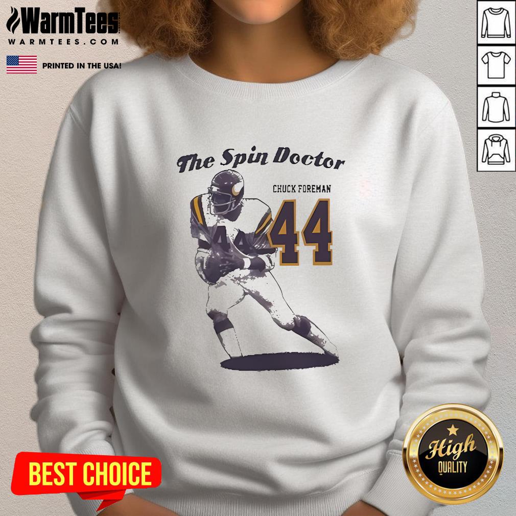 Official Chuck Foreman 44 The Spin Doctor T-Shirt - Image 4