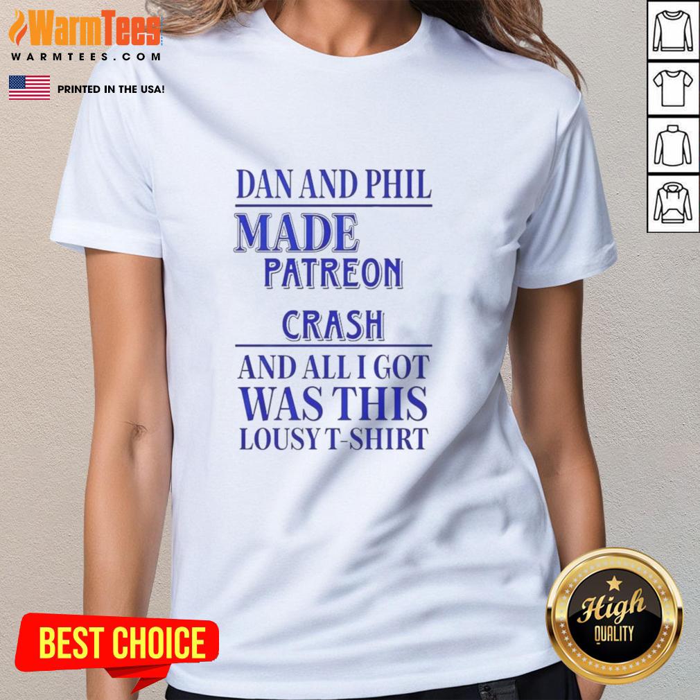 Official Dan And Phil Made Patreon Crash T-Shirt - Image 3
