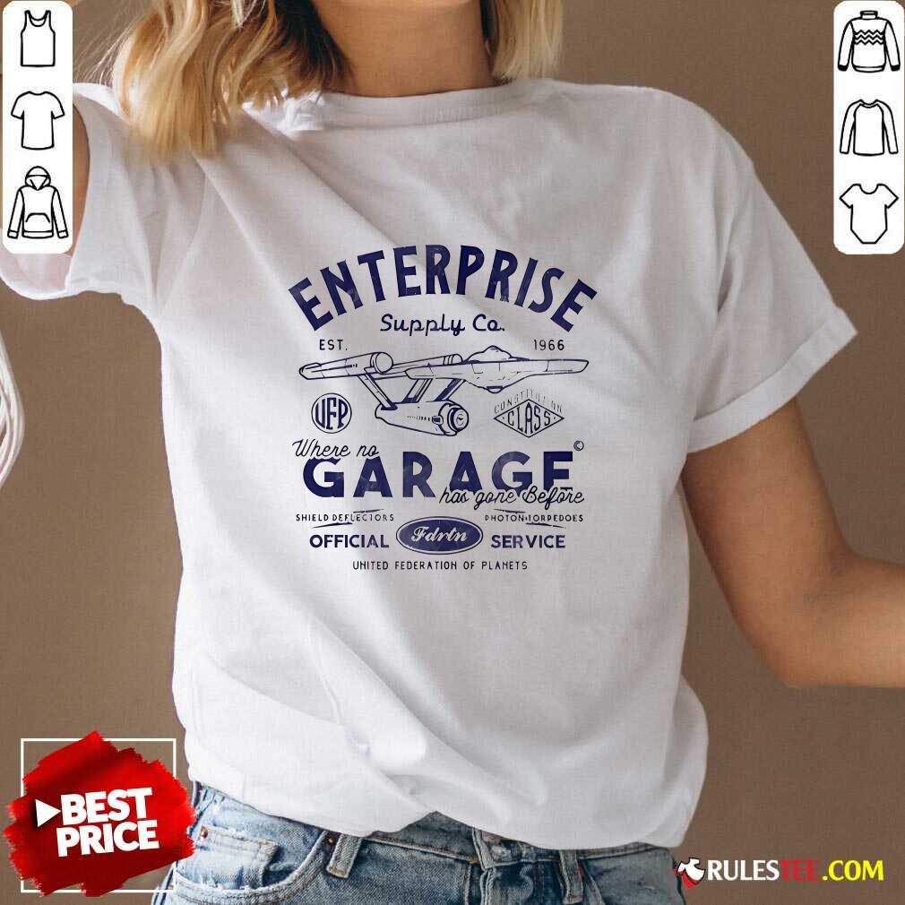 Official Enterprise Where No Garage Has Gone Before T-Shirt - Image 2