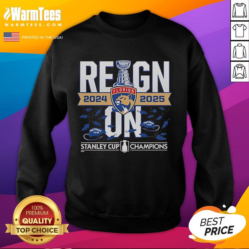 Official Florida Panthers 2024-2025 Back-To-Back Stanley Cup Champions Reign On T-Shirt - Image 5