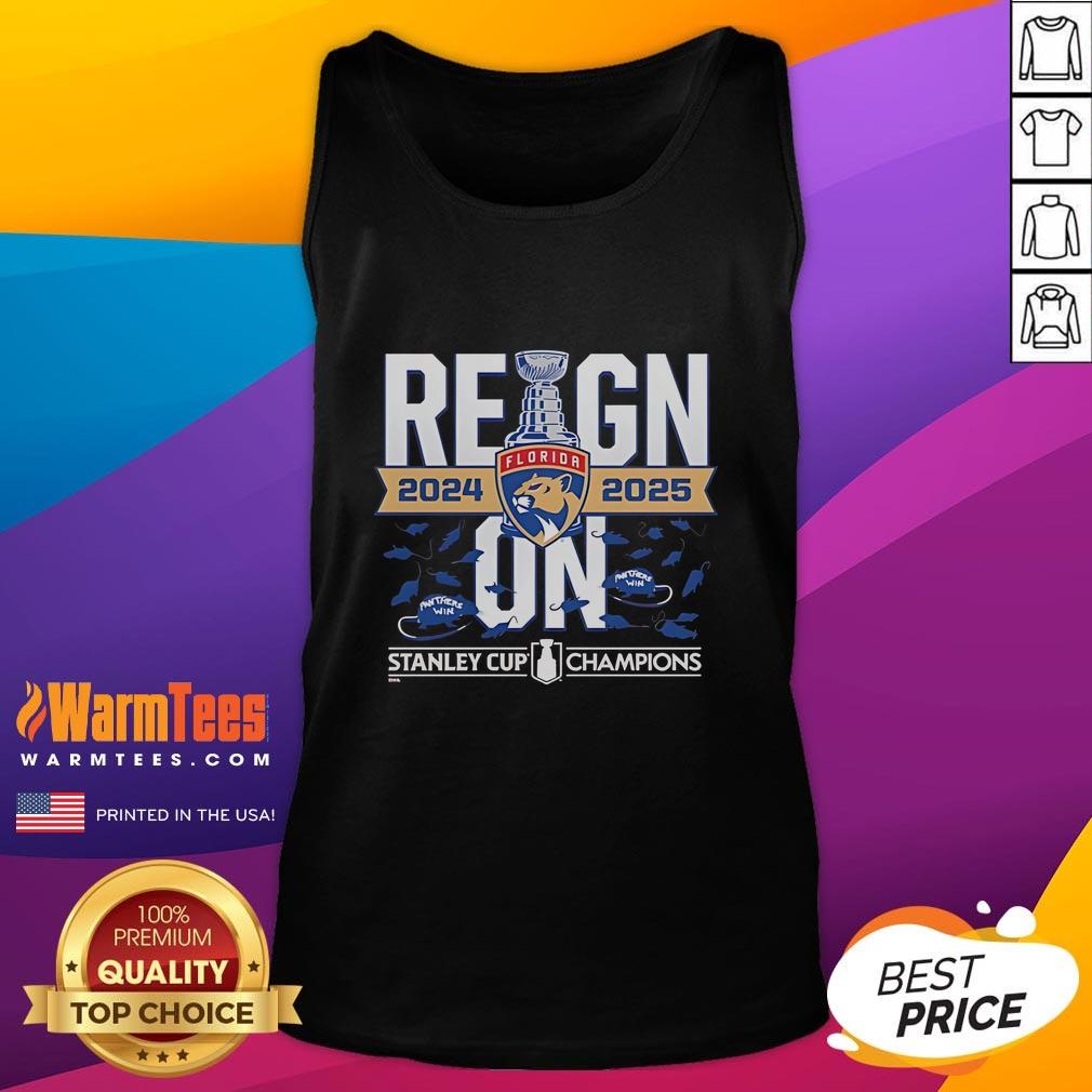 Official Florida Panthers 2024-2025 Back-To-Back Stanley Cup Champions Reign On T-Shirt - Image 4