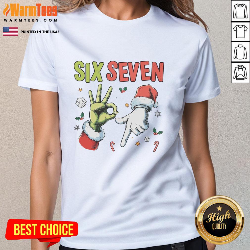 Official Funny Christmas Six Seven 67 Meme T-Shirt - Image 3