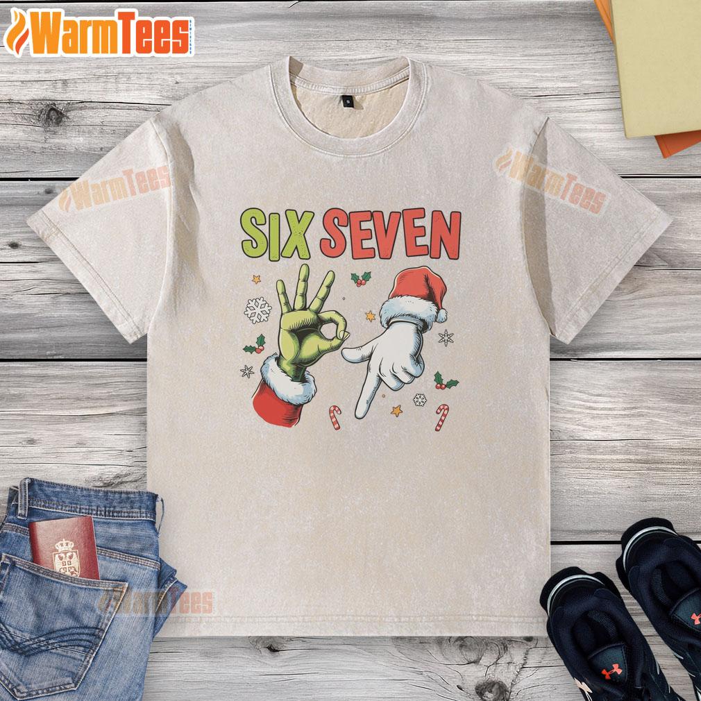 Official Funny Christmas Six Seven 67 Meme T-Shirt - Image 6