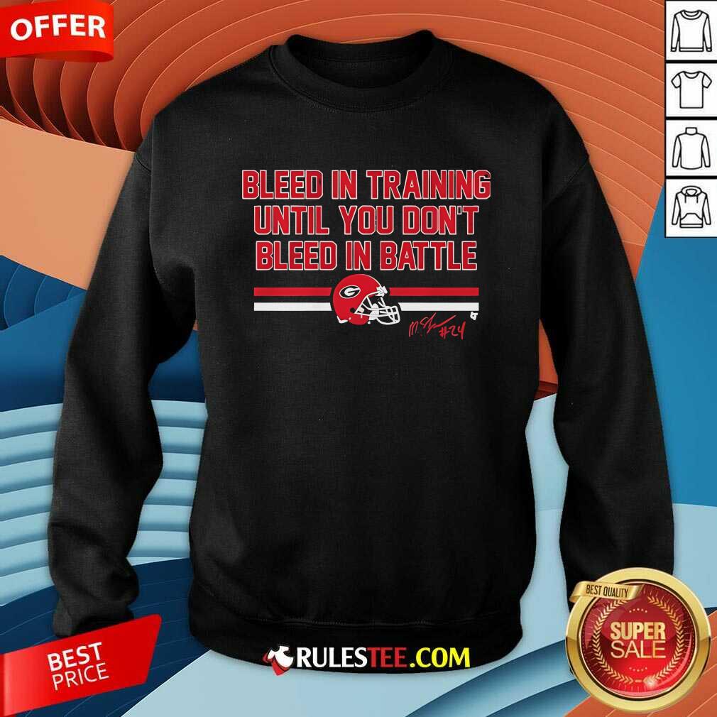 Official Georgia Football Malaki Starks Bleed In Training T-Shirt - Image 3
