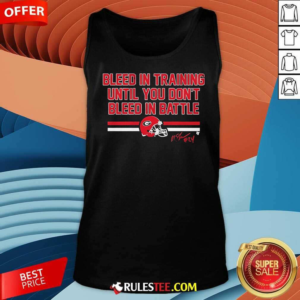 Official Georgia Football Malaki Starks Bleed In Training T-Shirt - Image 5