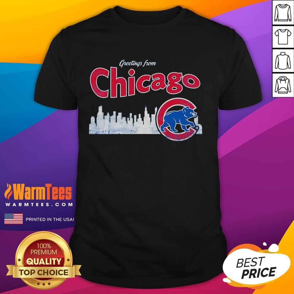 Official Greetings From Chicago Cubs Skyline T-Shirt