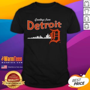 Official Greetings From Detroit Tigers Skyline T-Shirt