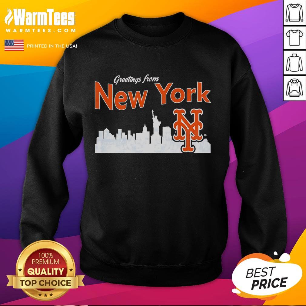 Official Greetings From New York Mets Skyline T-Shirt - Image 5