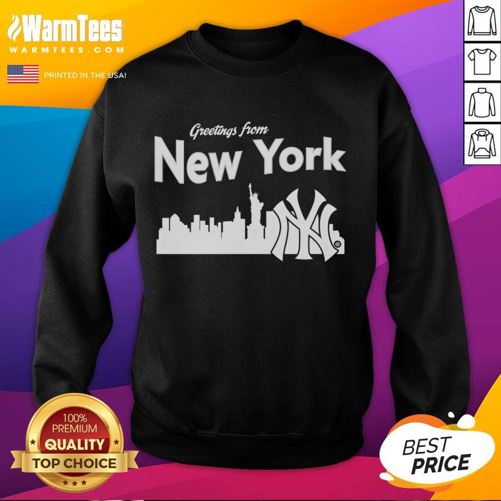 Official Greetings From New York Yankees Skyline T-Shirt - Image 5
