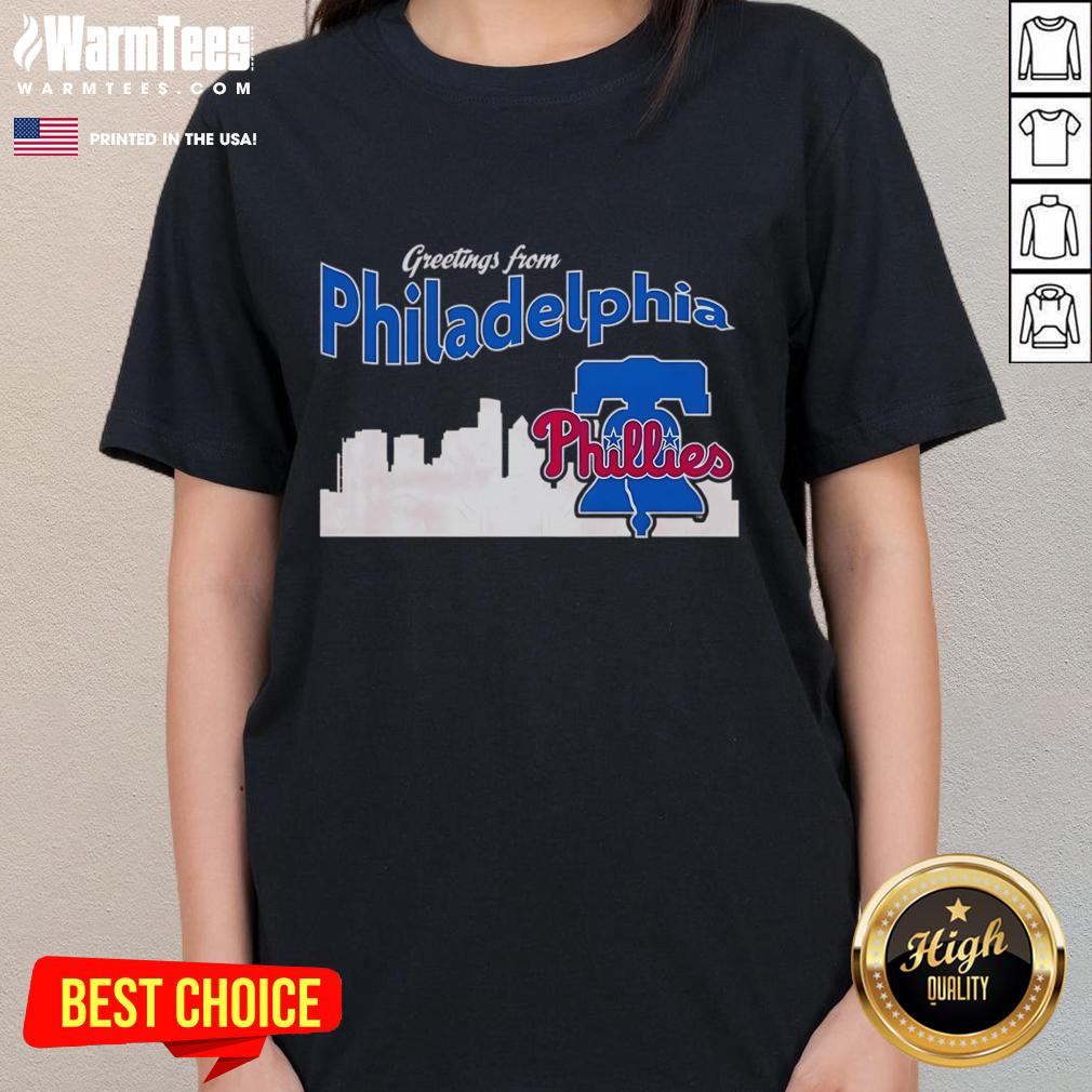 Official Greetings From Philadelphia Phillies Skyline T-Shirt - Image 3
