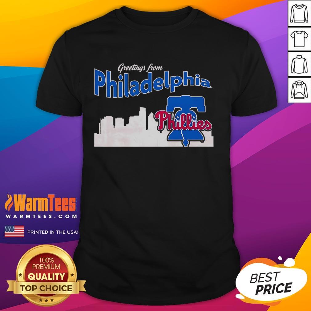 Official Greetings From Philadelphia Phillies Skyline T-Shirt