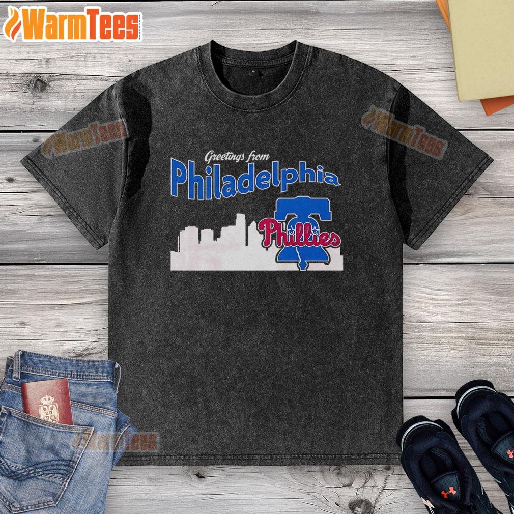 Official Greetings From Philadelphia Phillies Skyline T-Shirt - Image 6