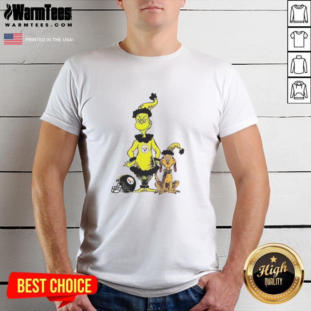 Official Grinch And Max X Pittsburgh Steelers Football Christmas T-Shirt
