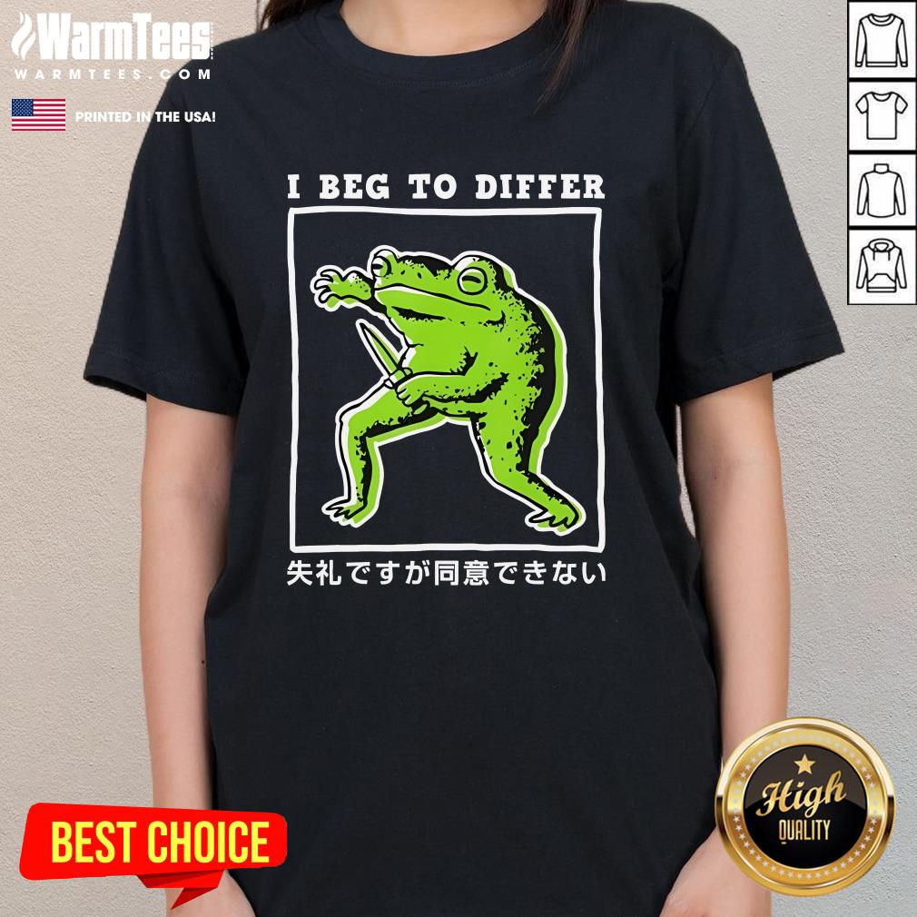 Official I Beg To Differ Frog With Knife Japanese 2024 T-Shirt - Image 2