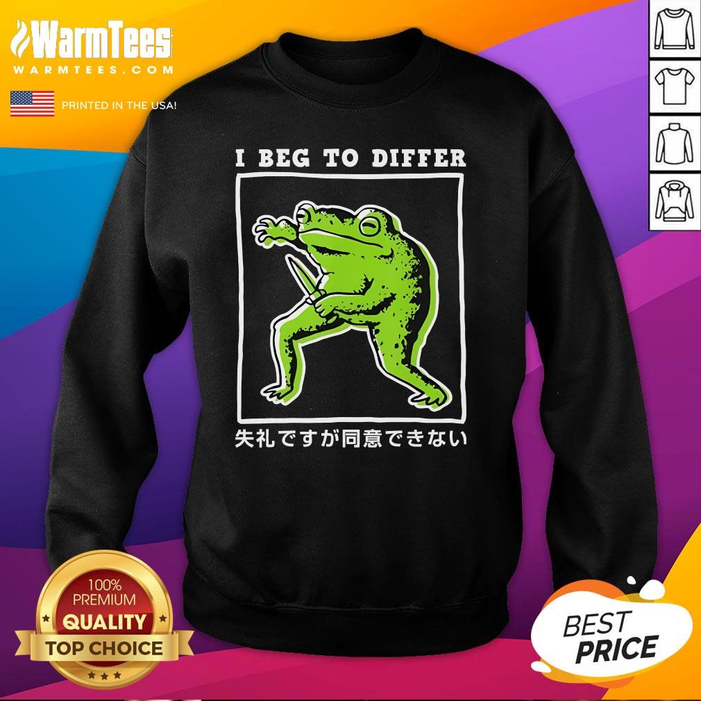 Official I Beg To Differ Frog With Knife Japanese 2024 T-Shirt - Image 4