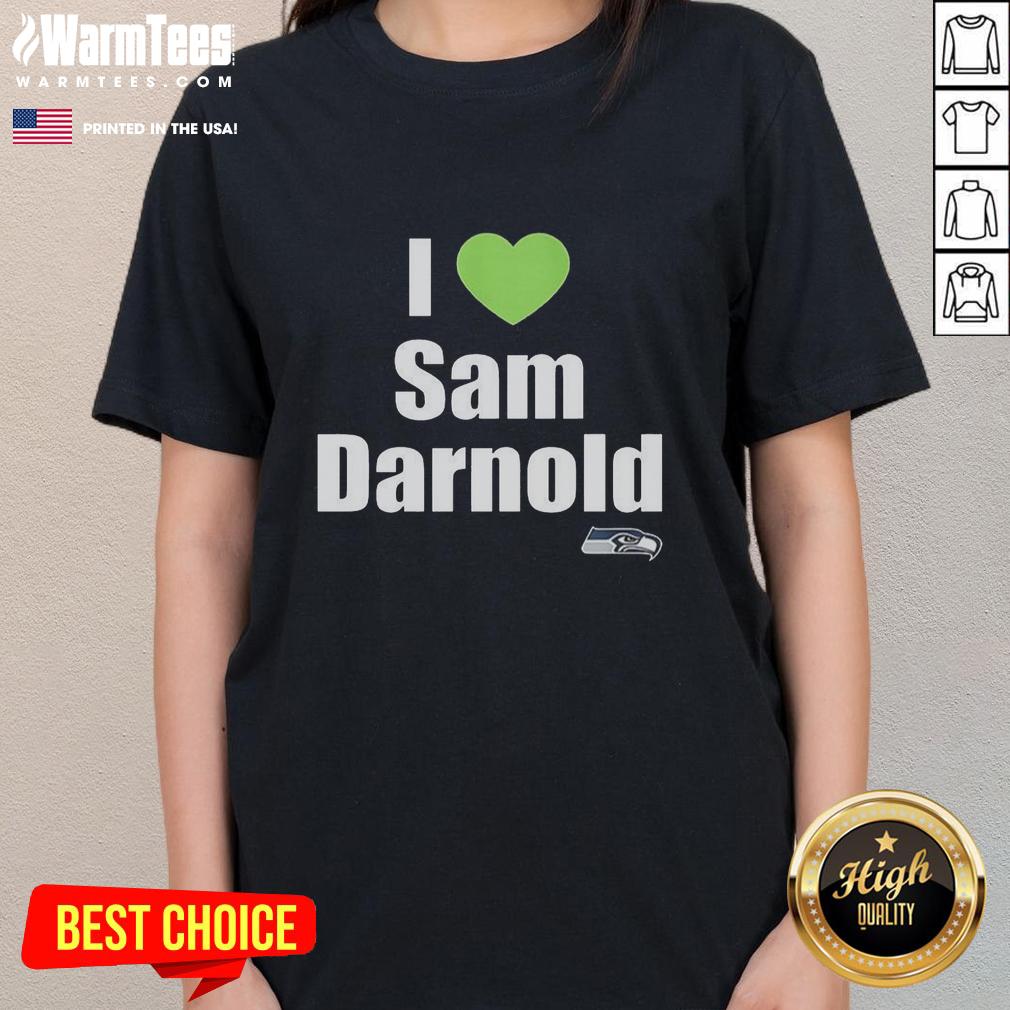 Official I Love Sam Darnold Seattle Seahawks Logo T-Shirt - Image 3