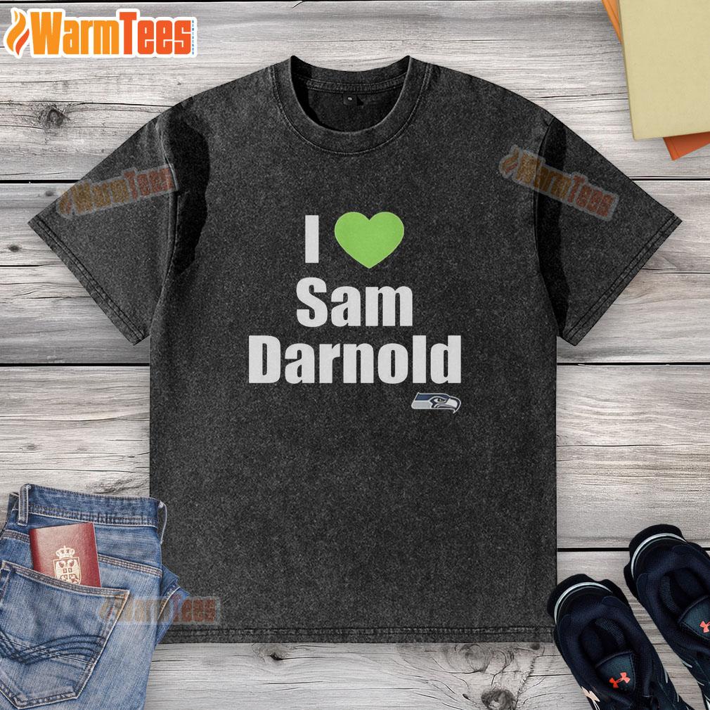 Official I Love Sam Darnold Seattle Seahawks Logo T-Shirt - Image 6