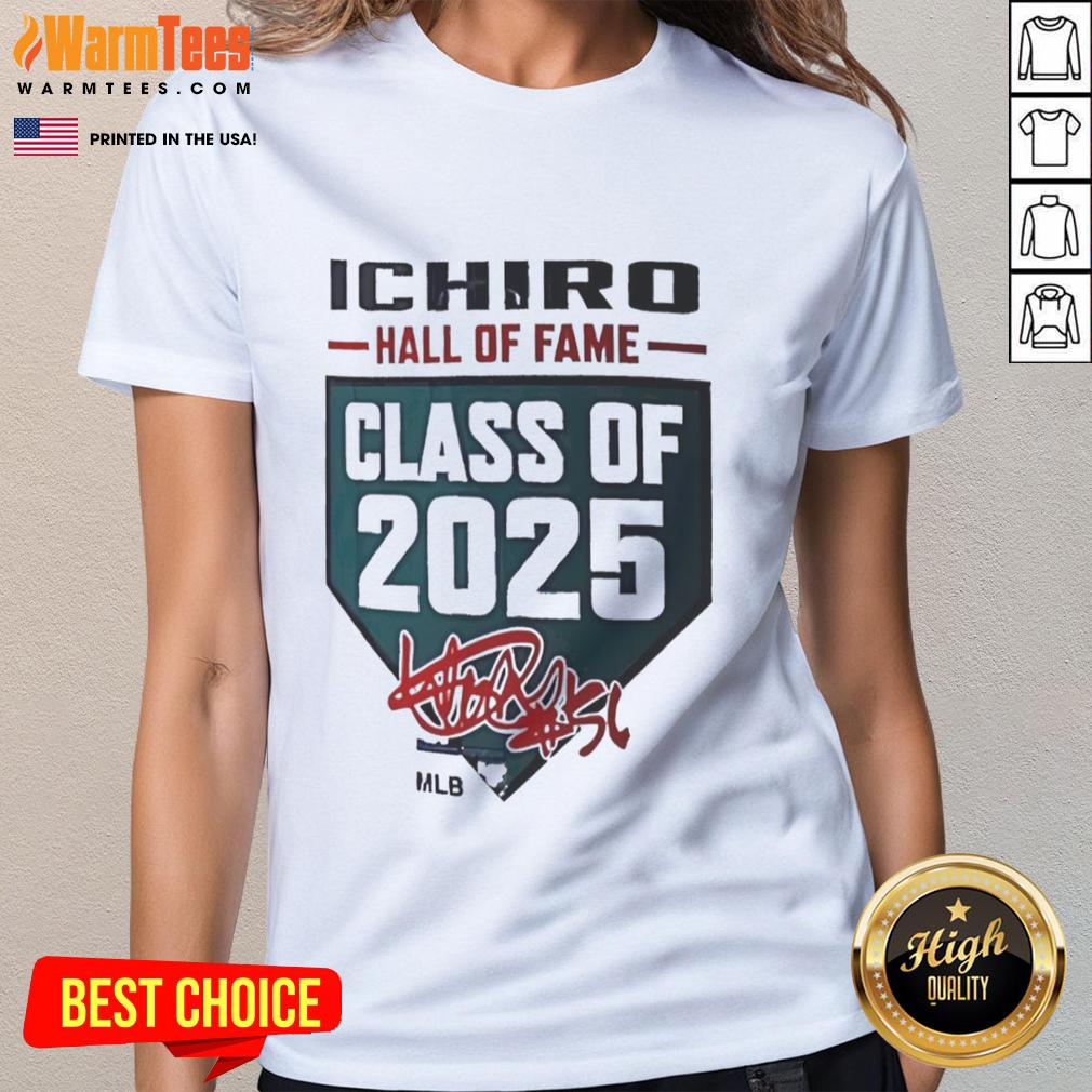 Official Ichiro Suzuki Hall Of Fame Class Of 2025 Seattle Mariners Signature T-Shirt - Image 3