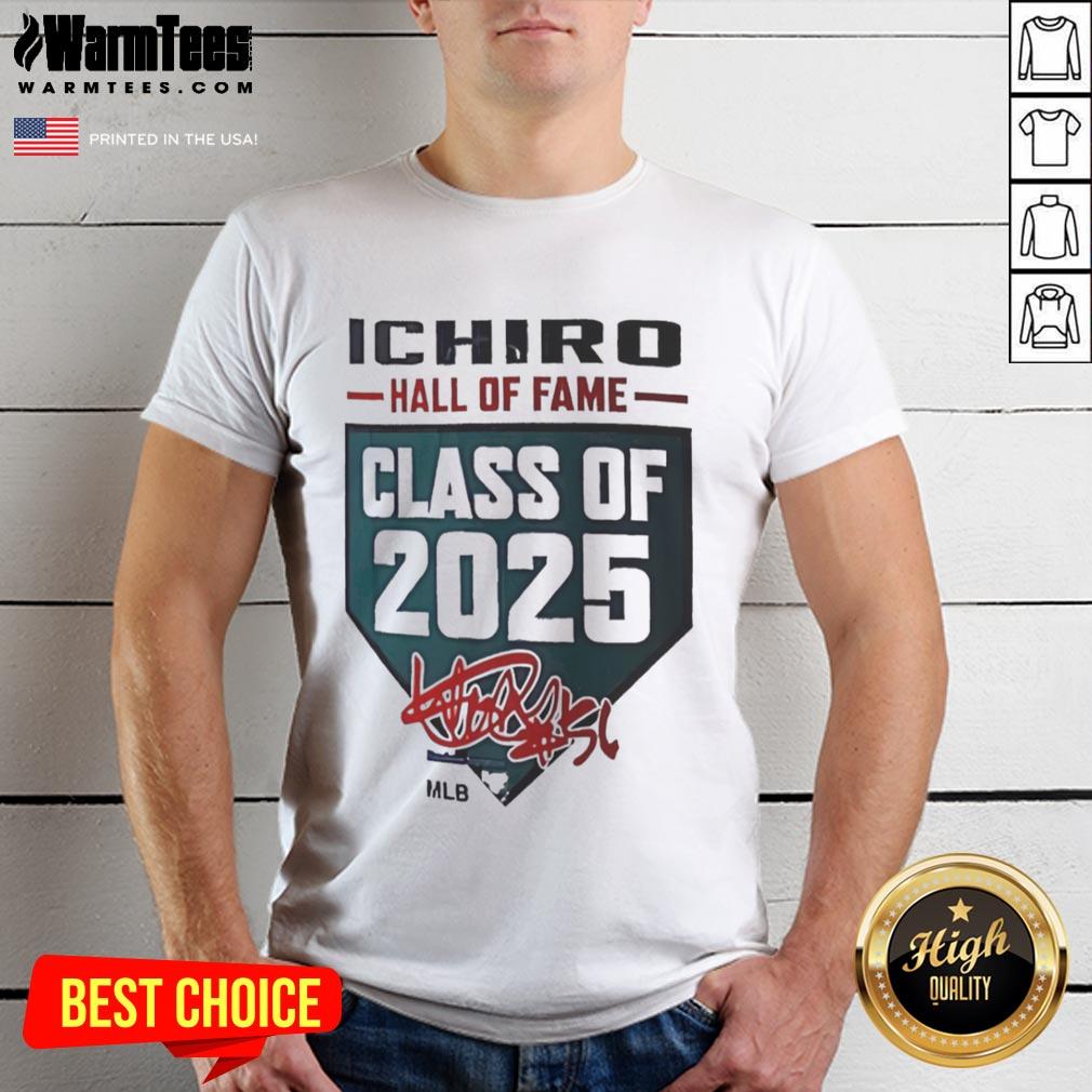 Official Ichiro Suzuki Hall Of Fame Class Of 2025 Seattle Mariners Signature T-Shirt