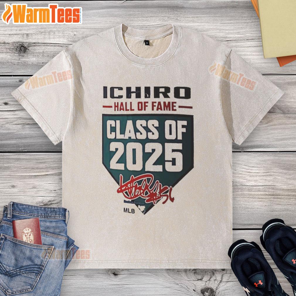 Official Ichiro Suzuki Hall Of Fame Class Of 2025 Seattle Mariners Signature T-Shirt - Image 6