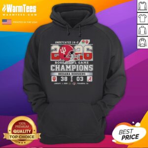 Alternative view of Official Indiana Hoosiers Beat Alabama Crimson Tide At Rose Bowl Game Champions 2026 T-Shirt