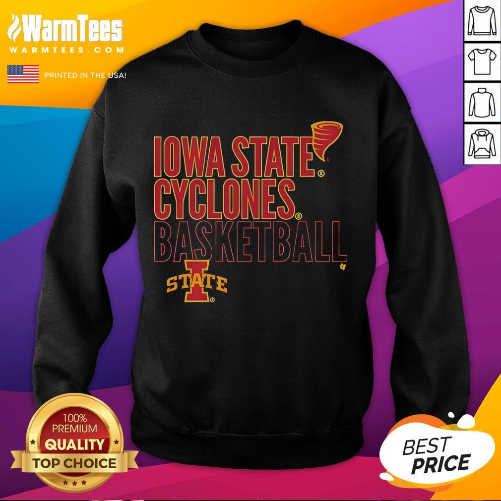 Official Iowa State Cyclones Basketball Text Logo Overlay T-Shirt - Image 5