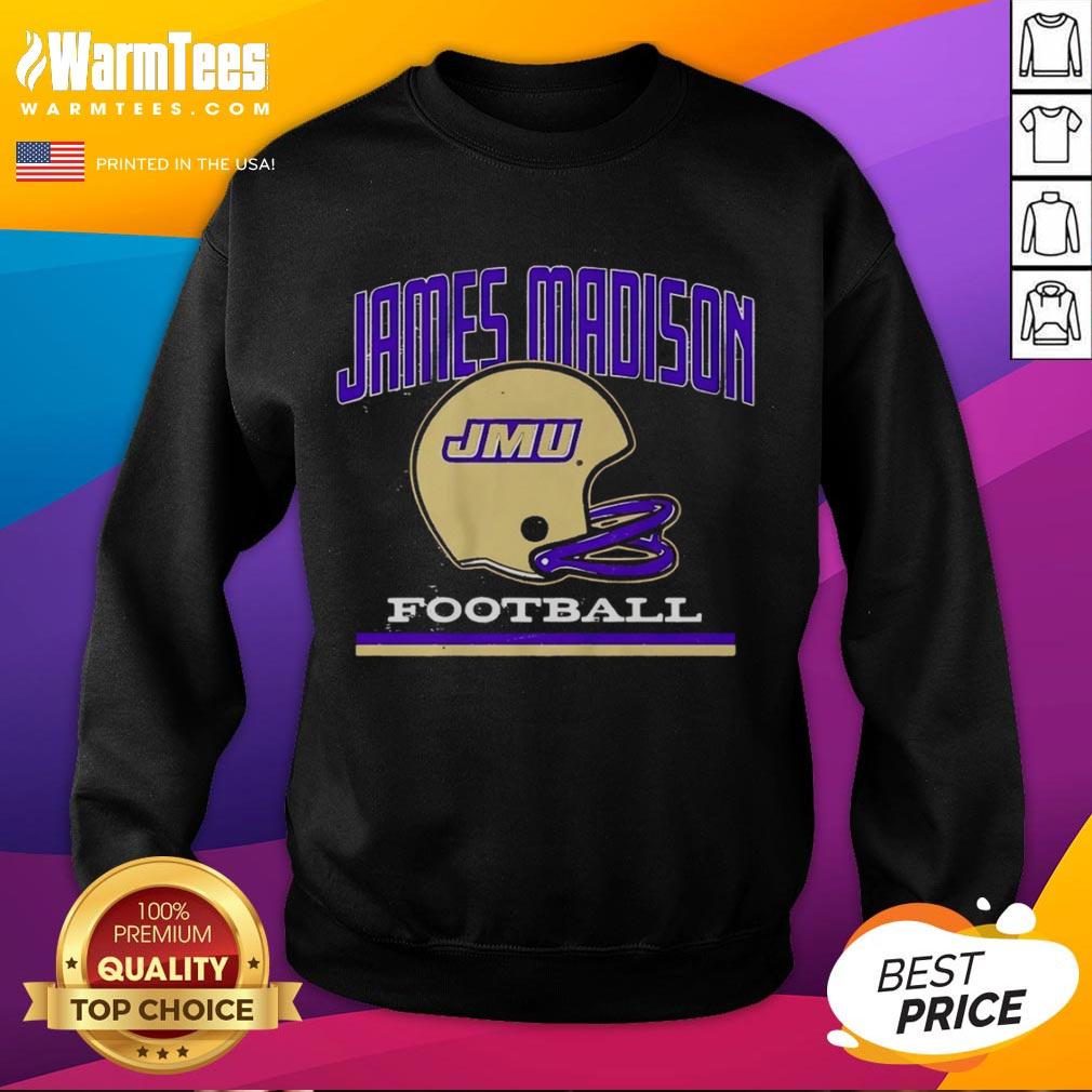 Official JMU James Madison Dukes Football Vintage Helmet T-Shirt - Image 5