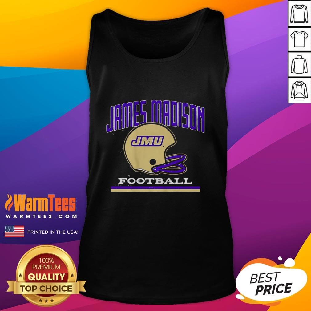 Official JMU James Madison Dukes Football Vintage Helmet T-Shirt - Image 4