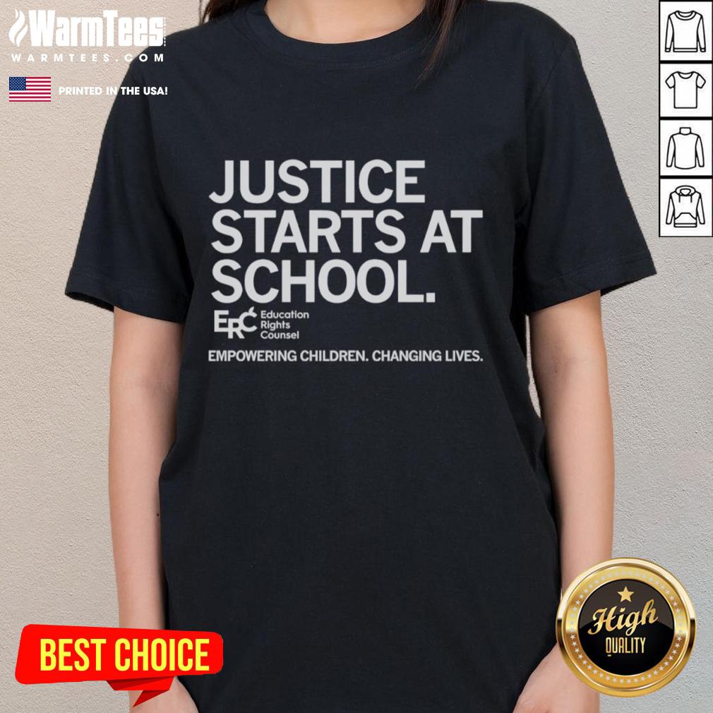 Official Justice Starts At School Empowering Children Changing Lives T-Shirt - Image 3