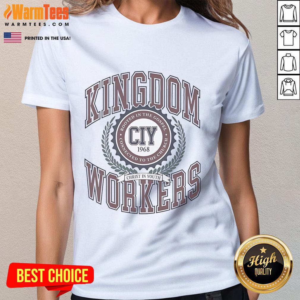 Official Kingdom Workers Christ On Youth Rooted In The Gospel Connected To The Church Ciy 1968 T-Shirt - Image 3