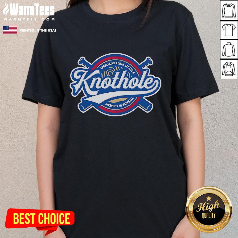 Official Knothole Increasing Youth Access And Diversity In Baseball Logo T-Shirt - Image 3