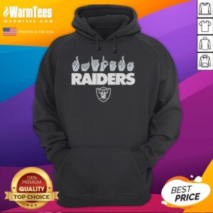 Alternative view of Official Las Vegas Raiders Football Homage Youth Love Sign Hand Signals T-Shirt
