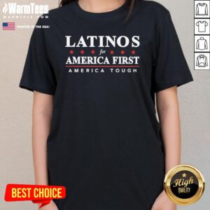 Alternative view of Official Latinos For America First America Tough T-Shirt