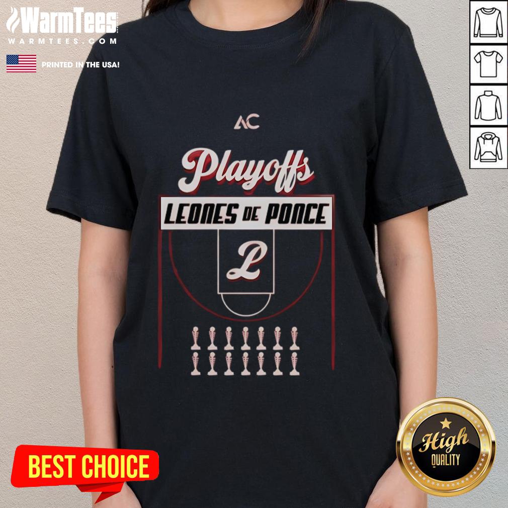 Official Leones De Ponce Basketball Playoffs 2025 T-Shirt - Image 3
