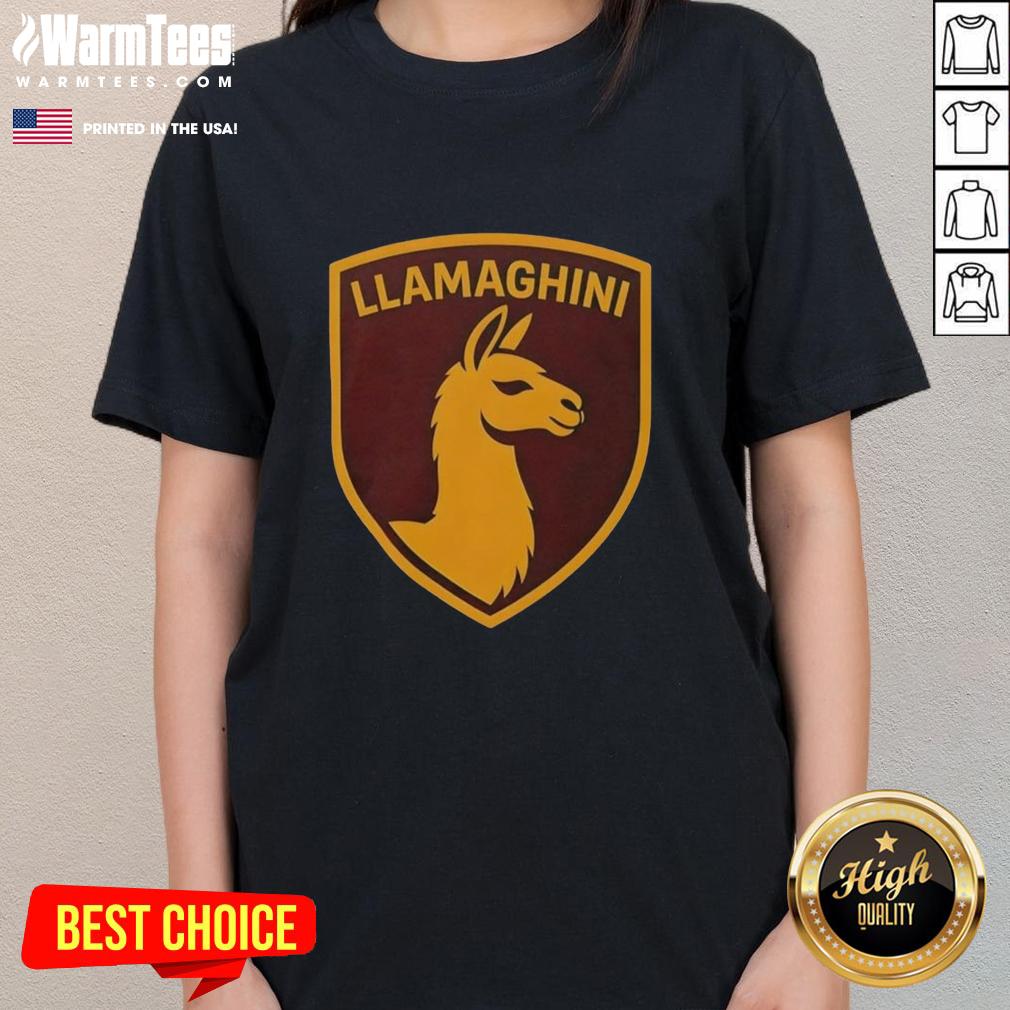 Official Llamaghini Funny Parody Luxury Llama Car T-Shirt - Image 3