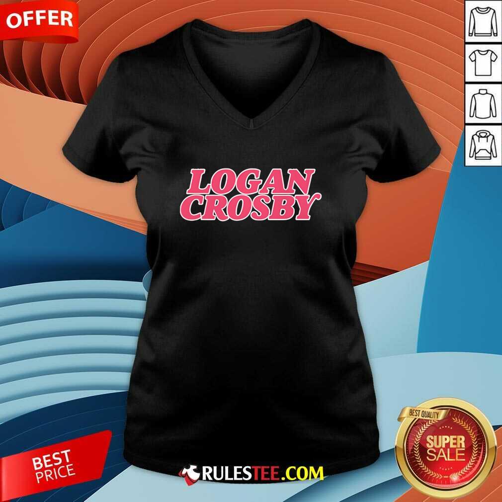Official Logan Crosby Pink Lettering T-Shirt - Image 4
