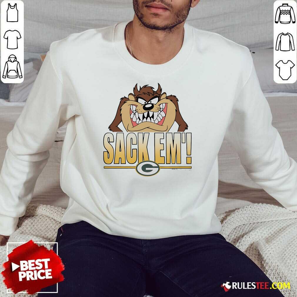Official Looney Tunes Taz Sack Em' X Green Bay Packers T-Shirt - Image 4