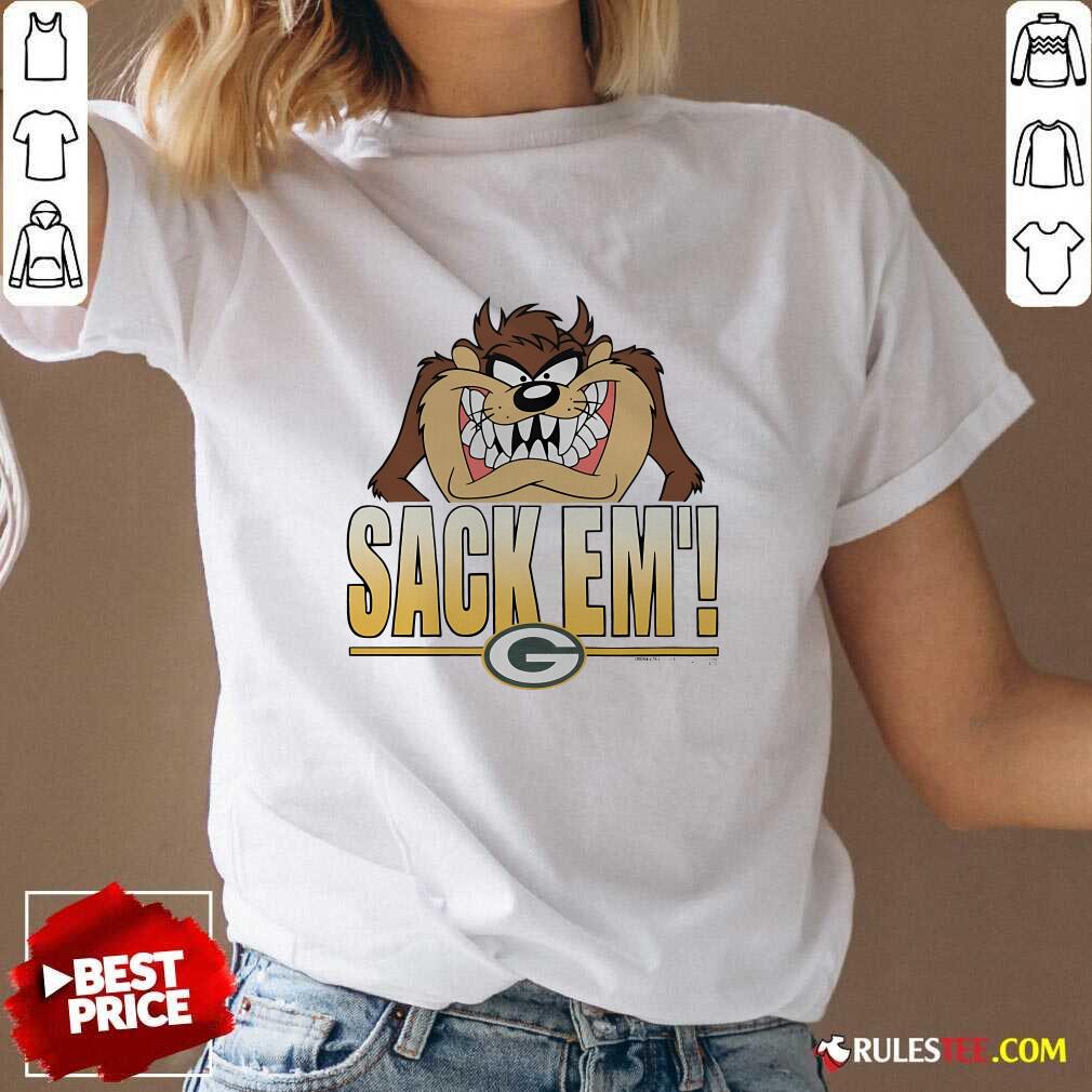 Official Looney Tunes Taz Sack Em' X Green Bay Packers T-Shirt - Image 2
