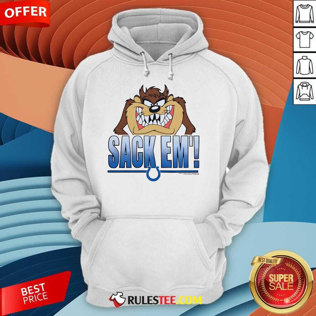 Official Looney Tunes Taz Sack Em' X Indianapolis Colts T-Shirt - Image 5
