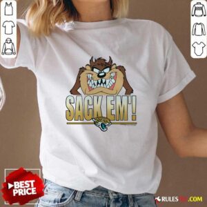 Alternative view of Official Looney Tunes Taz Sack Em' X Jacksonville Jaguars T-Shirt