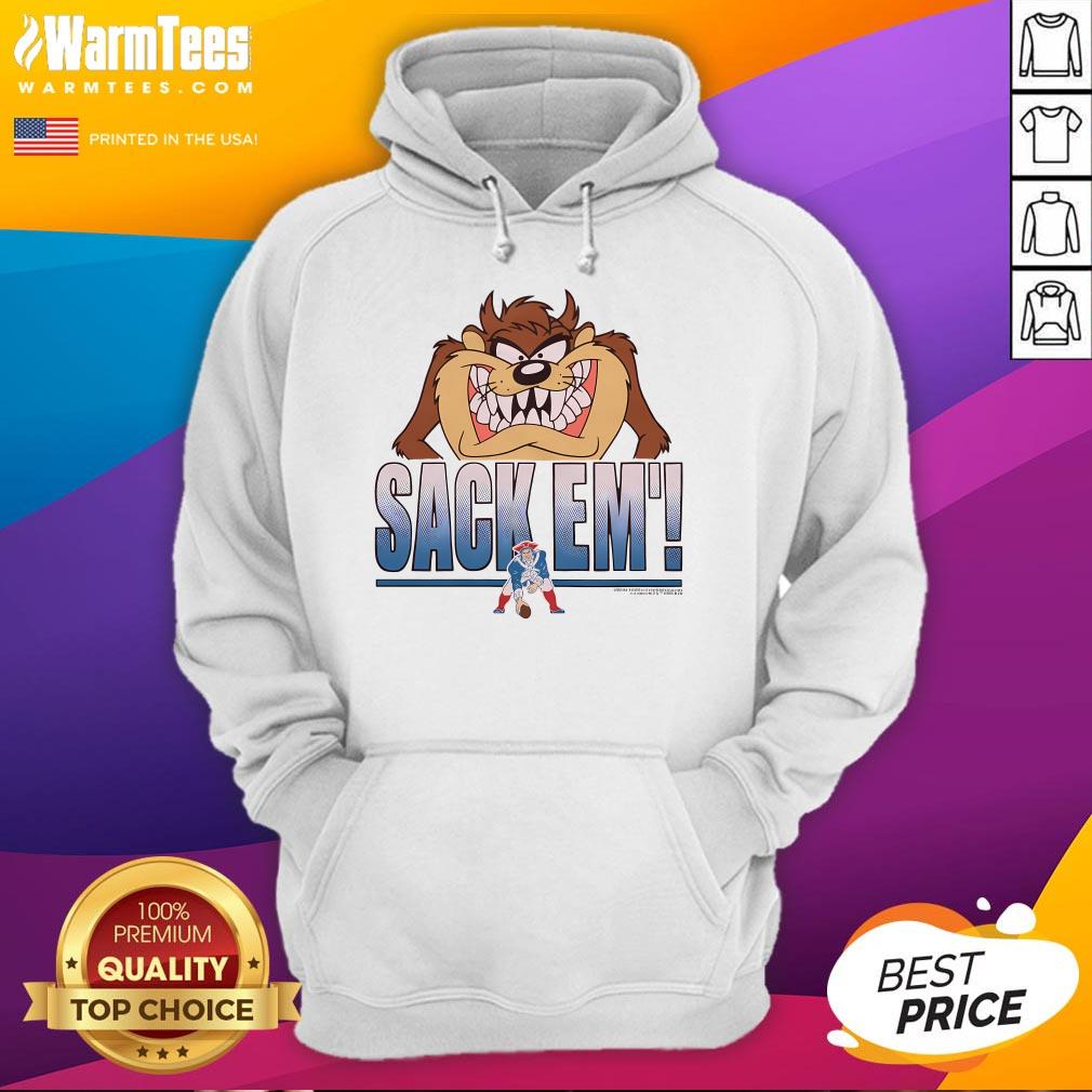 Official Looney Tunes Taz Sack Em' X New England Patriots T-Shirt - Image 4