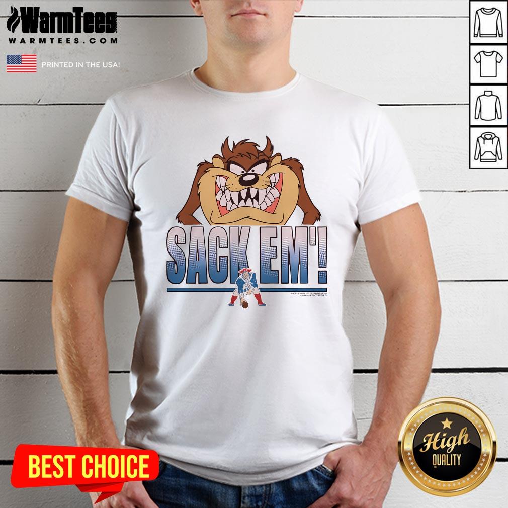 Official Looney Tunes Taz Sack Em' X New England Patriots T-Shirt