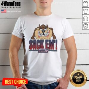 Official Looney Tunes Taz Sack Em' X New York Giants T-Shirt