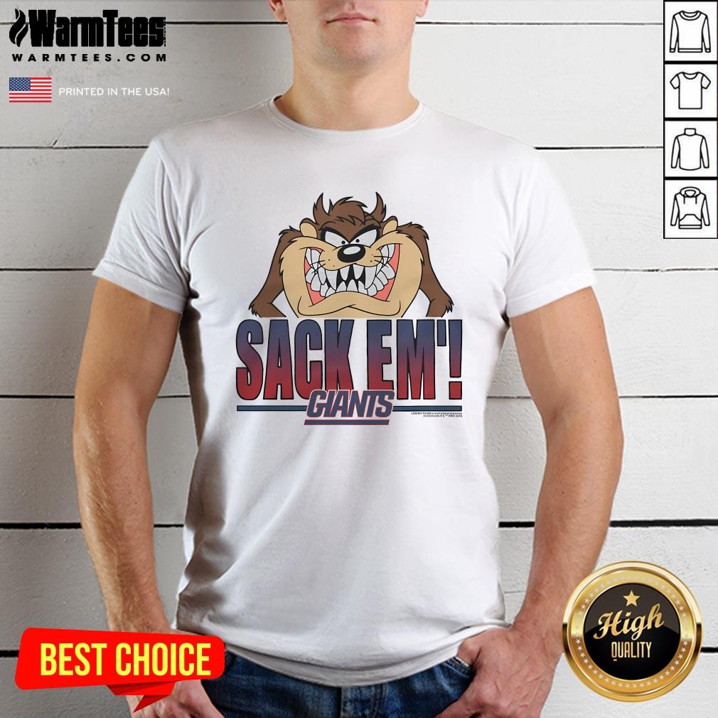Official Looney Tunes Taz Sack Em' X New York Giants T-Shirt